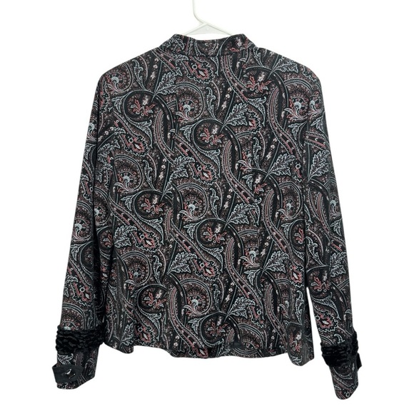 Doncaster Size 12 Velvet Paisley Jacket Curly Lamb Trim Classic Vintage - Picture 2 of 8